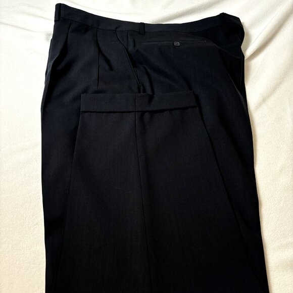 Santorelli Men's Black Dress Pants 42x32 Wool Pleated Made in Italy - Picture 6 of 6